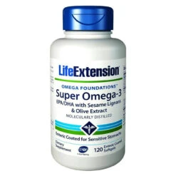 Life Extension Super Omega-3 EPA/DHA With Sesame Lignans And Olive Fruit Extract 120 Softgels